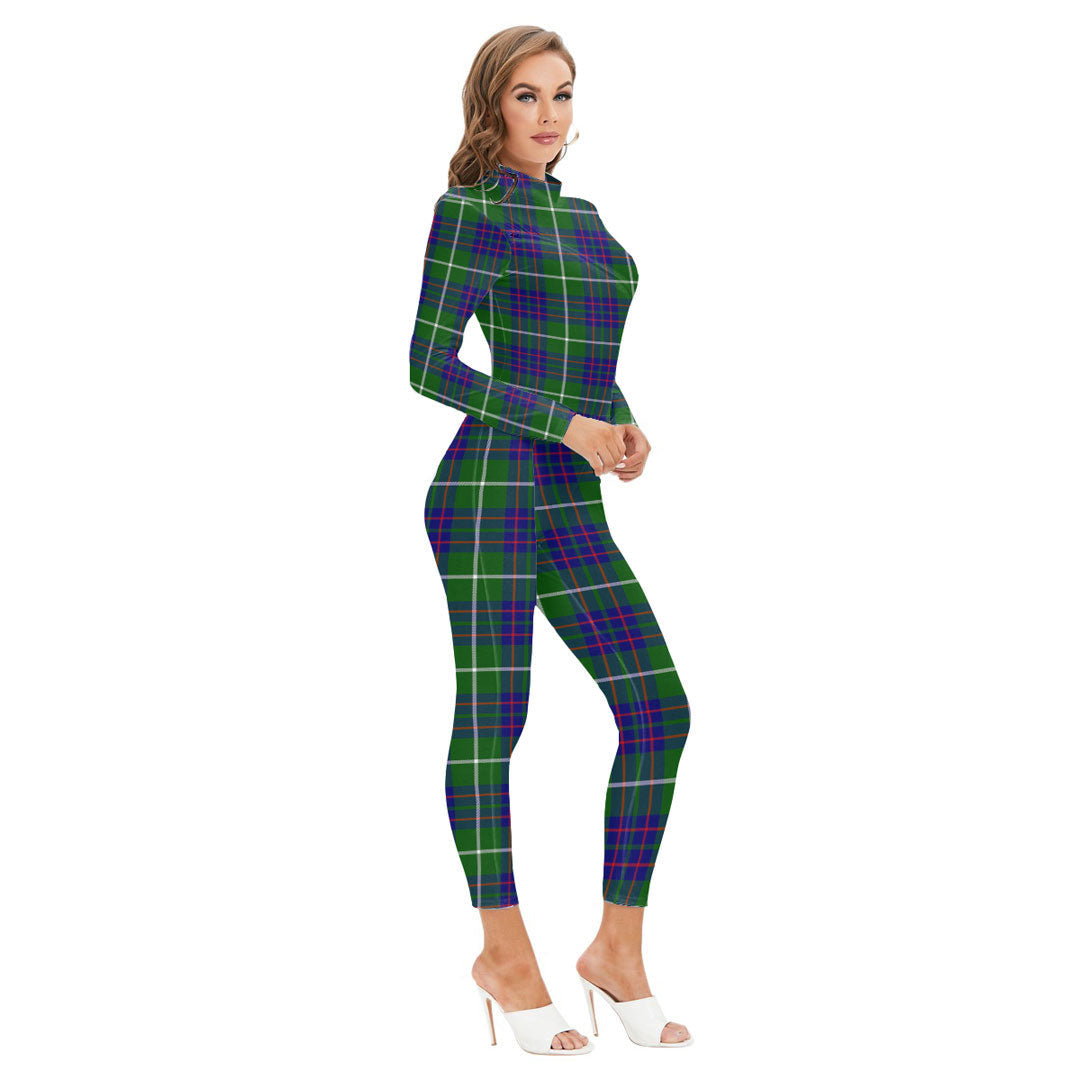 MacIntyre Hunting Modern Tartan Crest Long-sleeved High-neck Jumpsuit