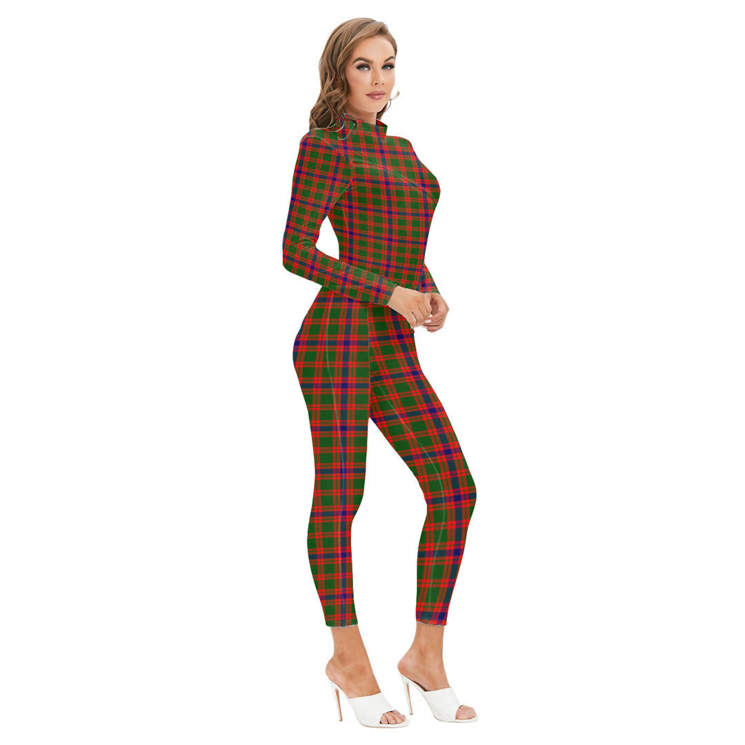 Skene Modern Tartan Crest Long-sleeved High-neck Jumpsuit