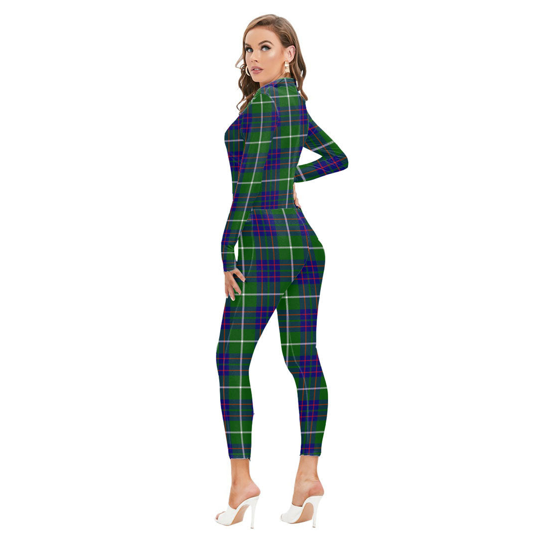 MacIntyre Hunting Modern Tartan Crest Long-sleeved High-neck Jumpsuit