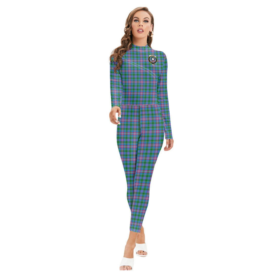 Pitcairn Hunting Tartan Crest Long-sleeved High-neck Jumpsuit