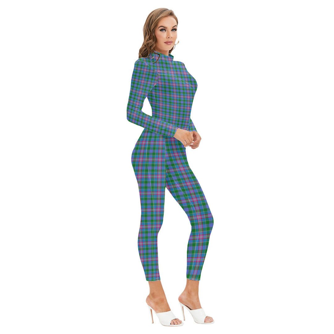 Pitcairn Hunting Tartan Crest Long-sleeved High-neck Jumpsuit