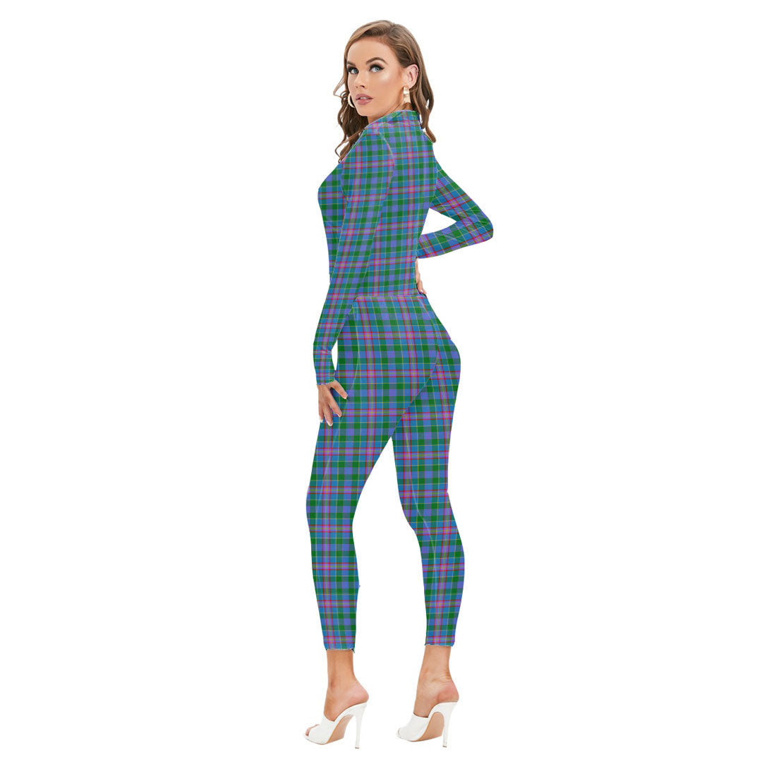 Pitcairn Hunting Tartan Crest Long-sleeved High-neck Jumpsuit