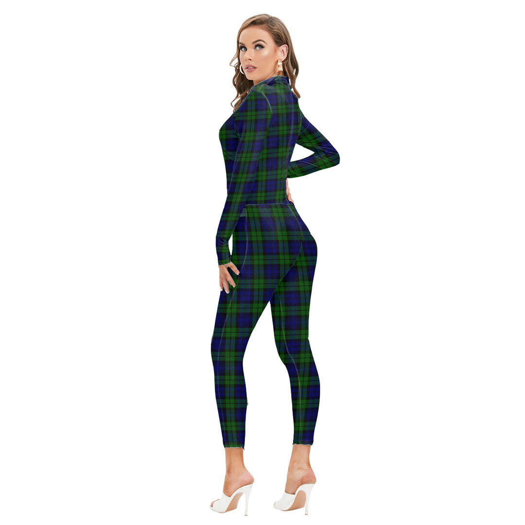 Campbell Modern Tartan Crest Long-sleeved High-neck Jumpsuit