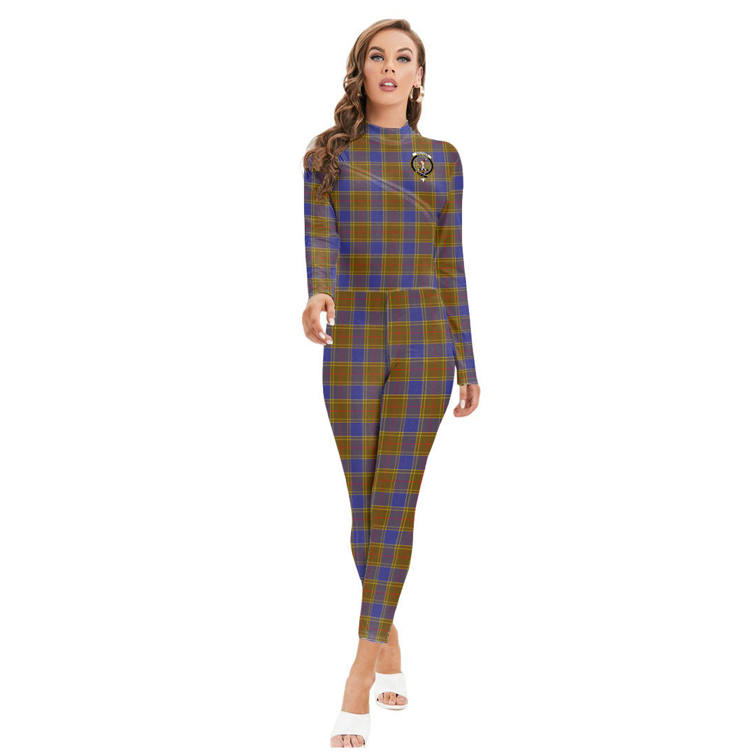 Balfour Modern Tartan Crest Long-sleeved High-neck Jumpsuit