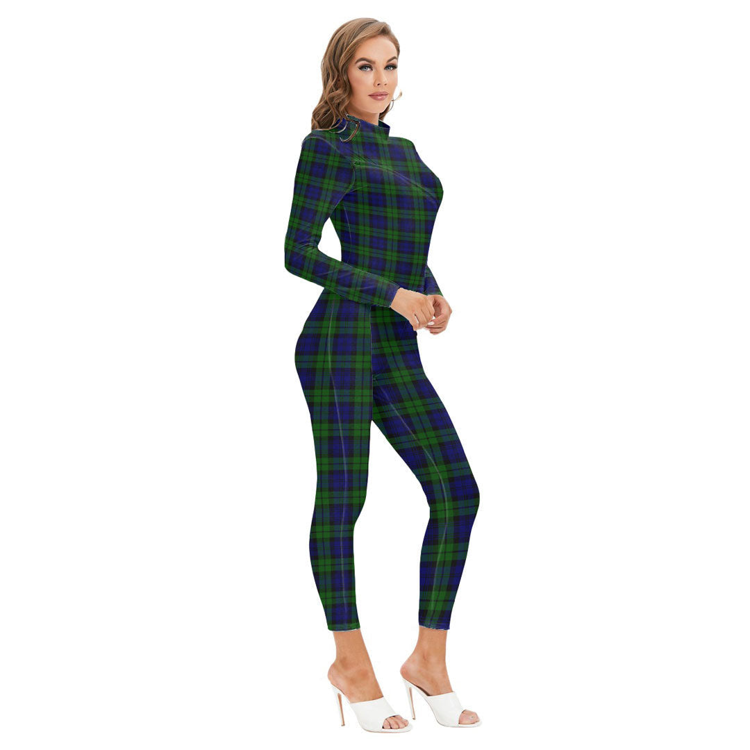 Campbell Modern Tartan Crest Long-sleeved High-neck Jumpsuit