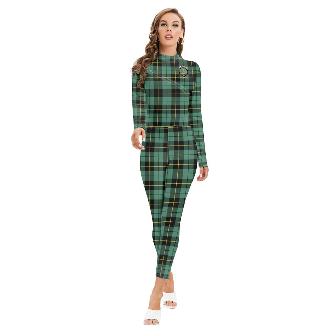 Wallace Hunting Ancient Tartan Crest Long-sleeved High-neck Jumpsuit