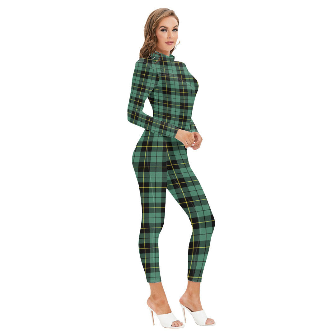 Wallace Hunting Ancient Tartan Crest Long-sleeved High-neck Jumpsuit