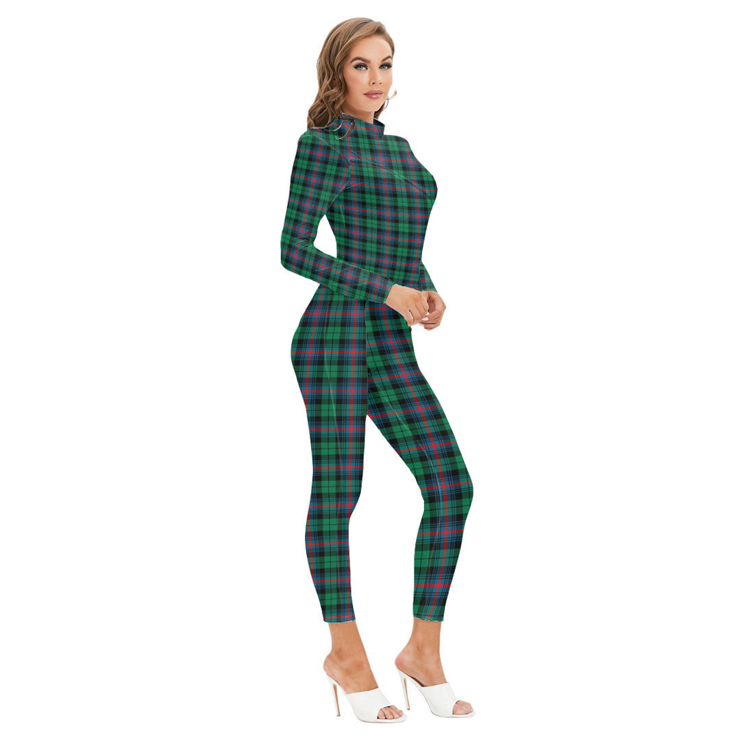 Urquhart Broad Red Ancient Tartan Crest Long-sleeved High-neck Jumpsuit