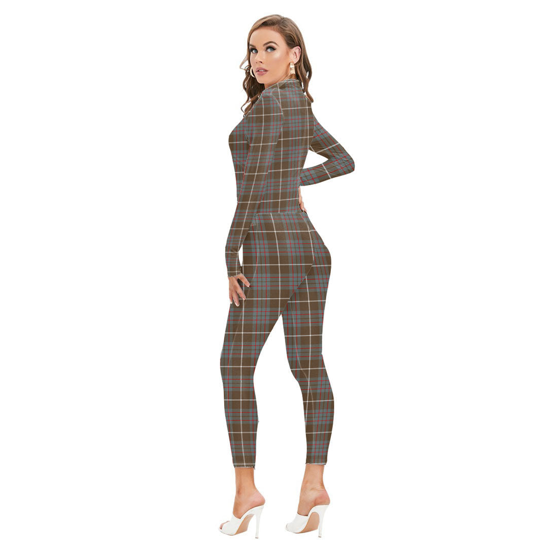 MacIntyre Hunting Weathered Tartan Crest Long-sleeved High-neck Jumpsuit