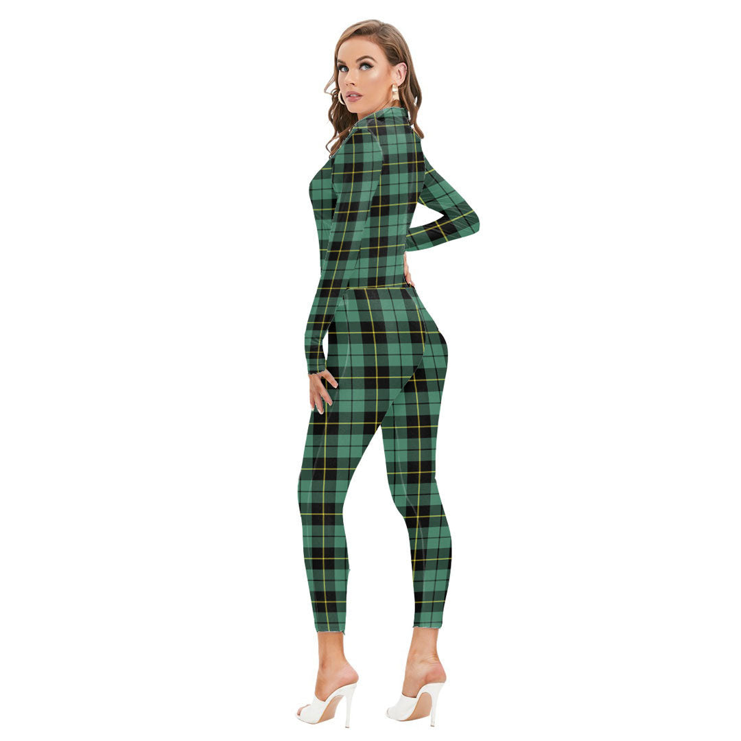 Wallace Hunting Ancient Tartan Crest Long-sleeved High-neck Jumpsuit