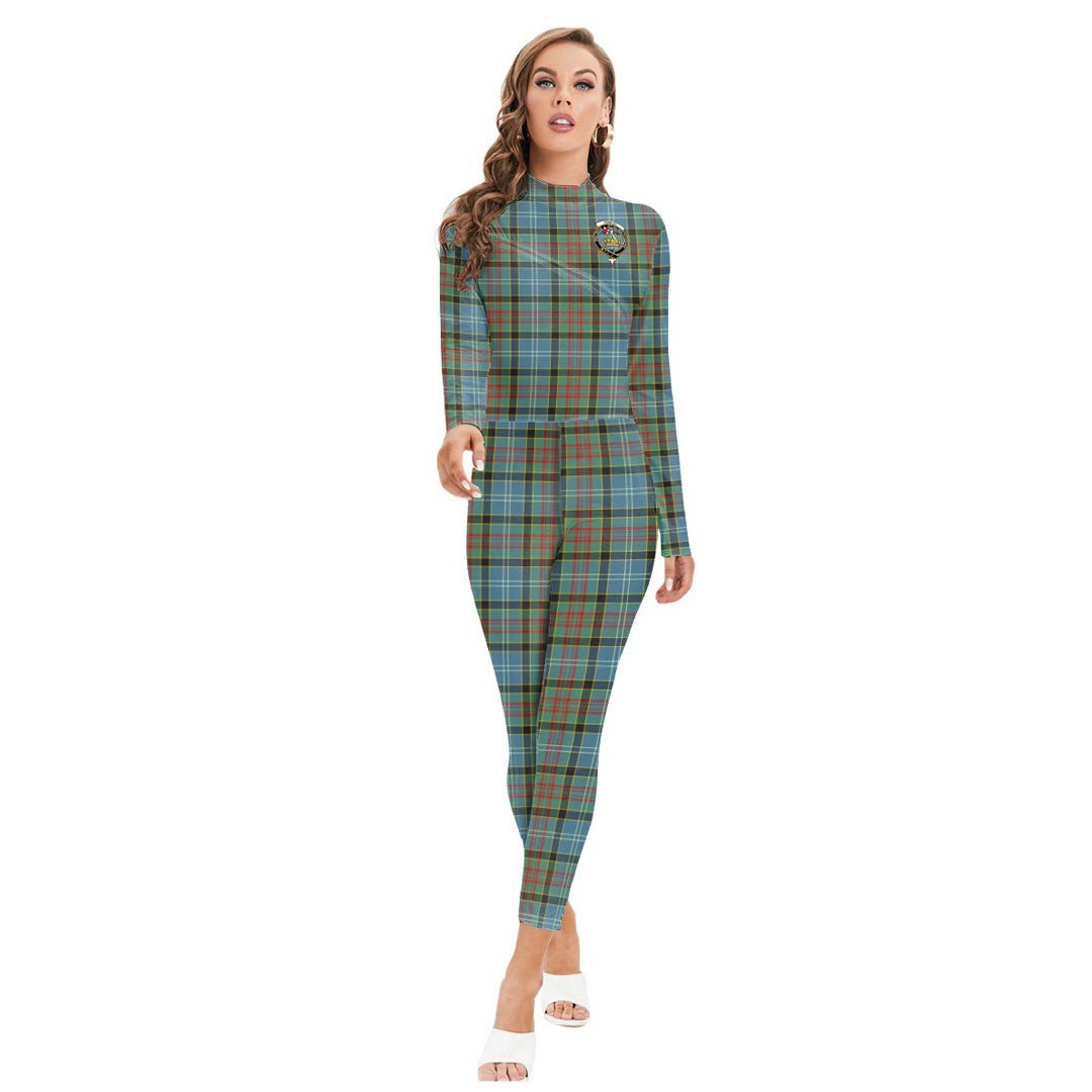 Paisley District Tartan Crest Long-sleeved High-neck Jumpsuit