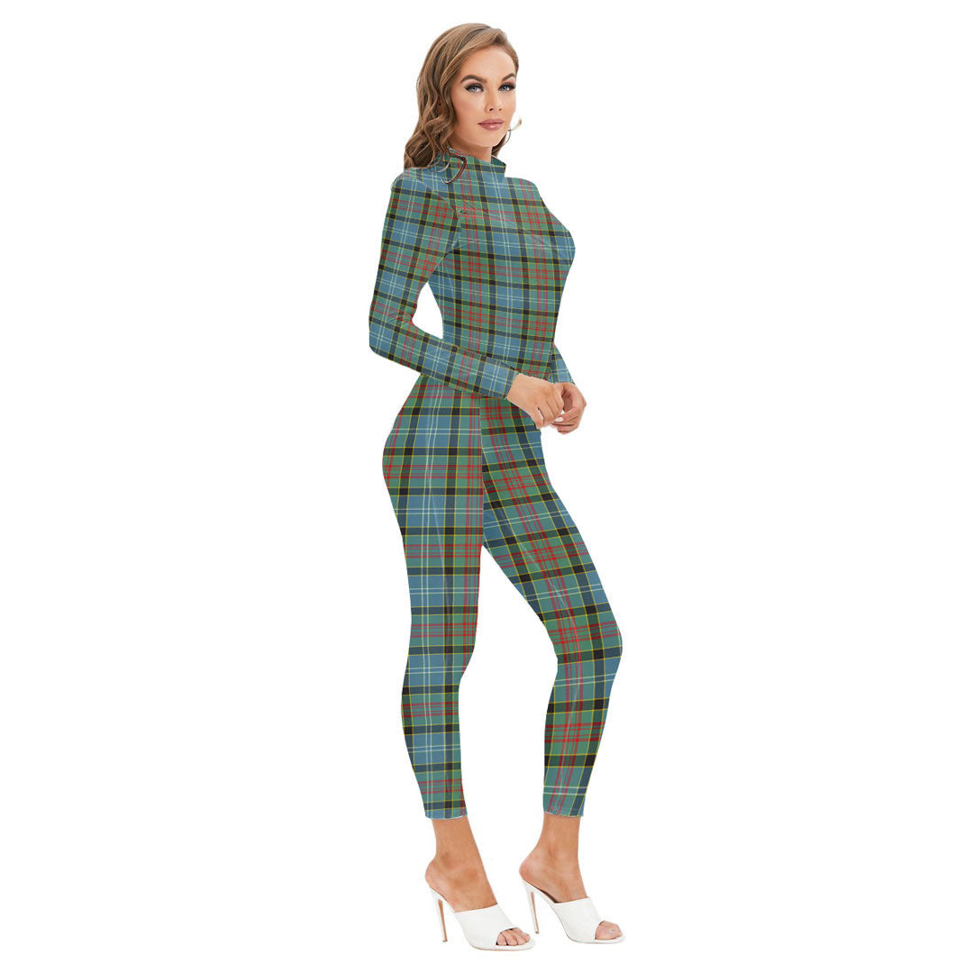 Paisley District Tartan Crest Long-sleeved High-neck Jumpsuit