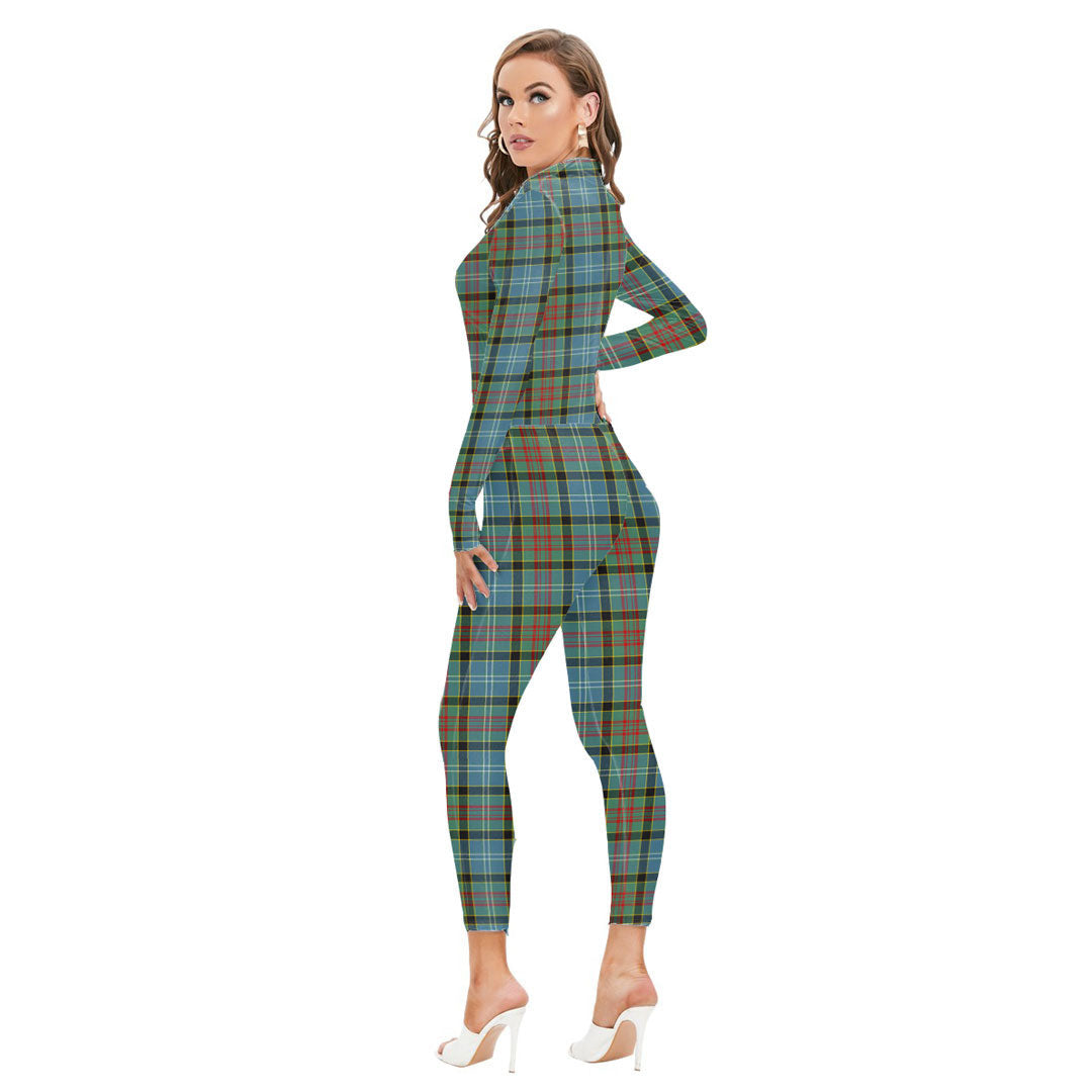 Paisley District Tartan Crest Long-sleeved High-neck Jumpsuit