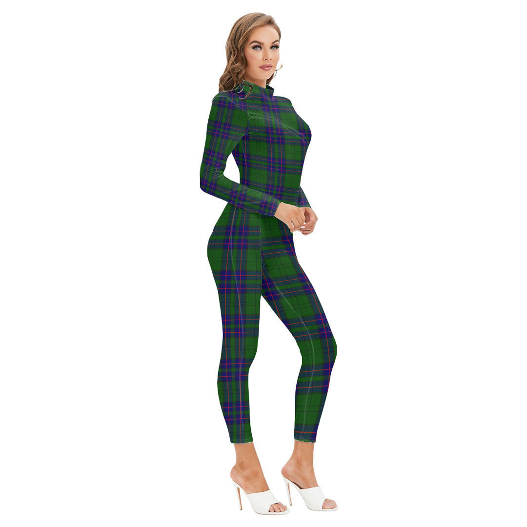 Lockhart Modern Tartan Crest Long-sleeved High-neck Jumpsuit