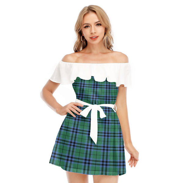 Keith Ancient Tartan Plaid Off-shoulder Dress With Ruffle