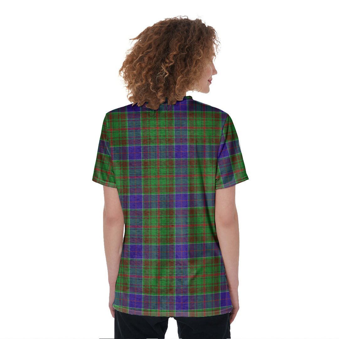 Adam Tartan Crest V-Neck String Short Sleeve Shirt