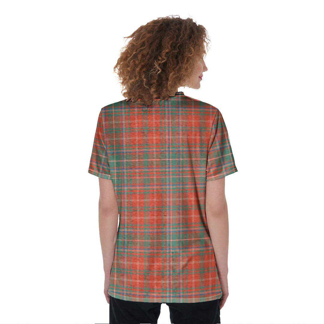 MacDougall Ancient Tartan Crest V-Neck String Short Sleeve Shirt