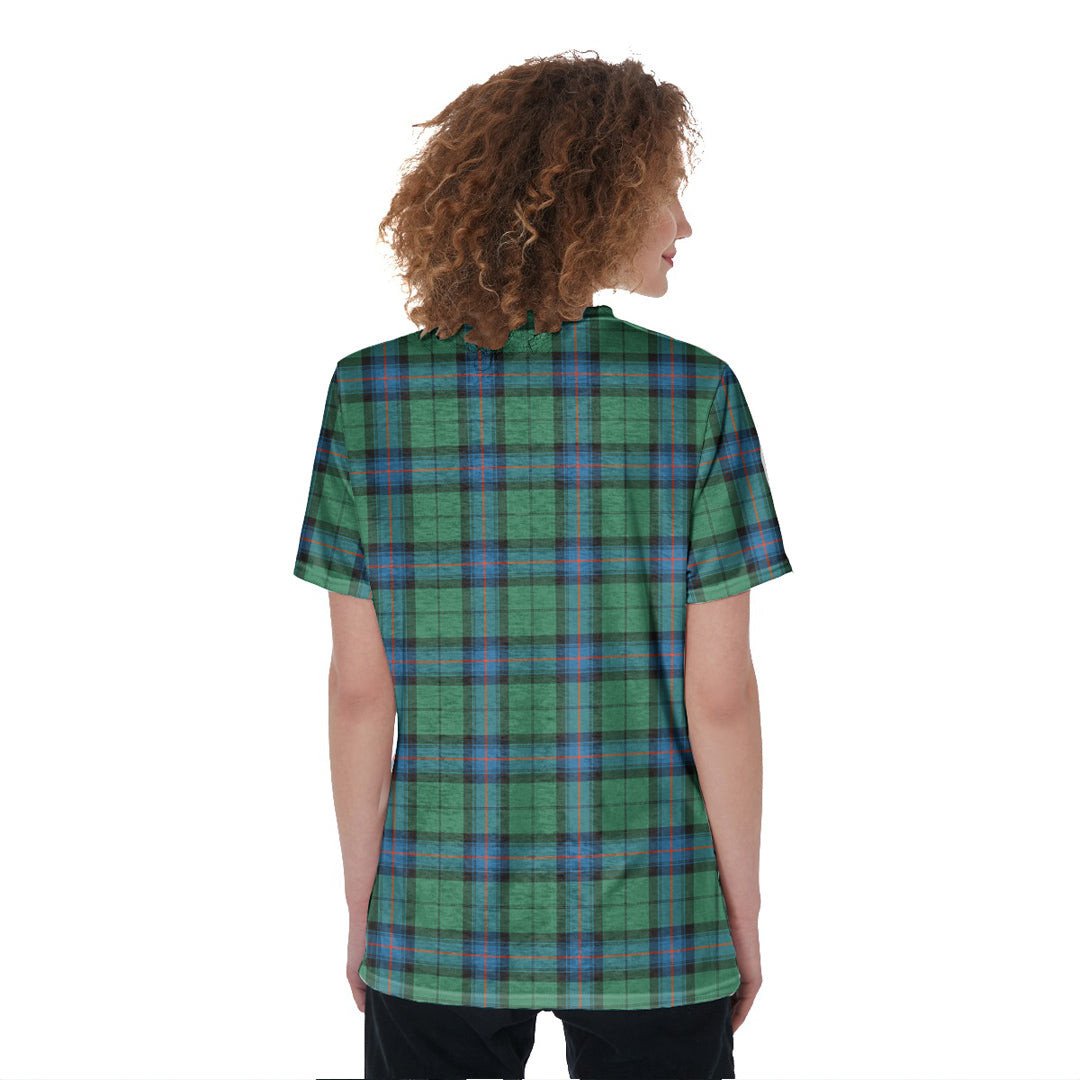 Armstrong Ancient Tartan Crest V-Neck String Short Sleeve Shirt