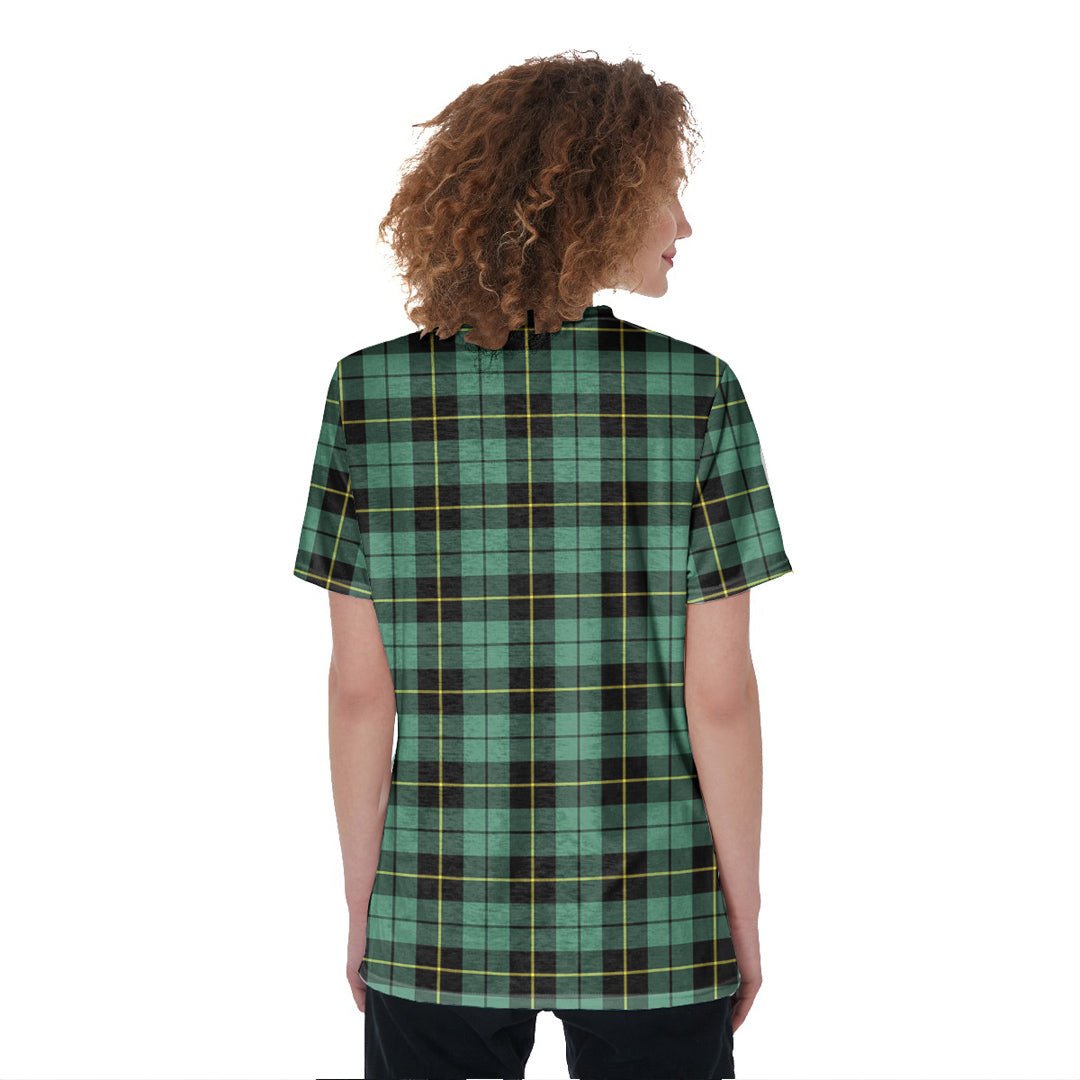 Wallace Hunting Ancient Tartan Crest V-Neck String Short Sleeve Shirt