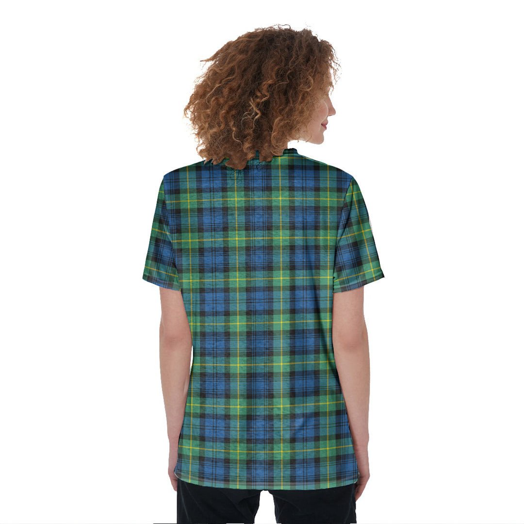 Gordon Ancient Tartan Crest V-Neck String Short Sleeve Shirt