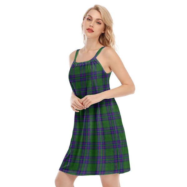 Lockhart Modern Tartan Plaid O-neck Cami Dress