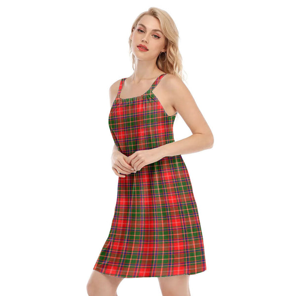 Somerville Modern Tartan Plaid O-neck Cami Dress