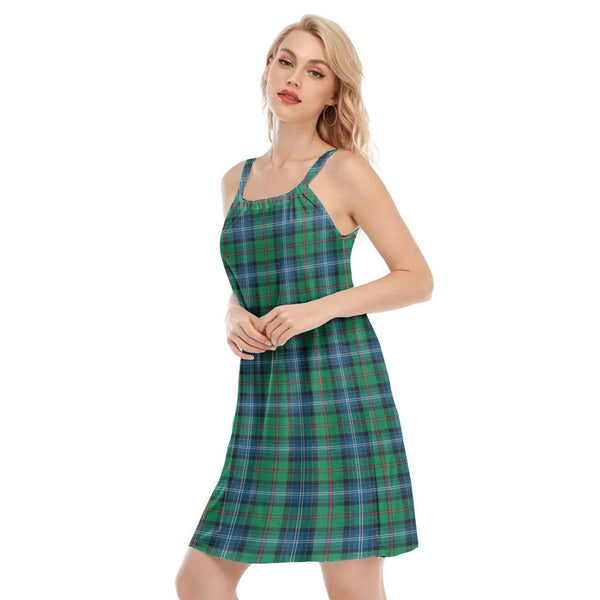Urquhart Ancient Tartan Plaid O-neck Cami Dress