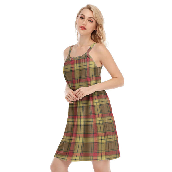 MacMillan Old Weathered Tartan Plaid O-neck Cami Dress