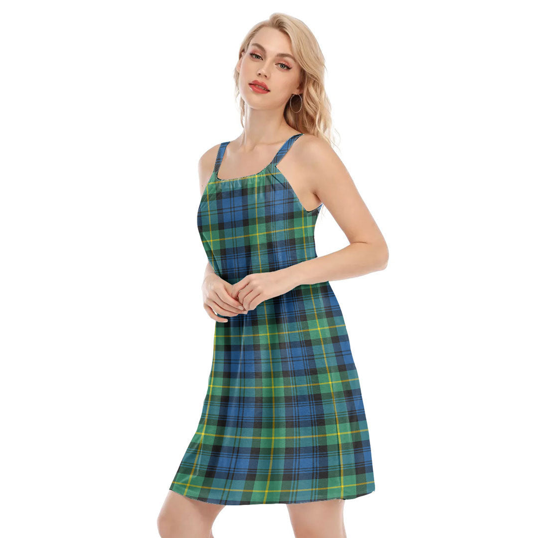 Gordon Ancient Tartan Plaid O-neck Cami Dress