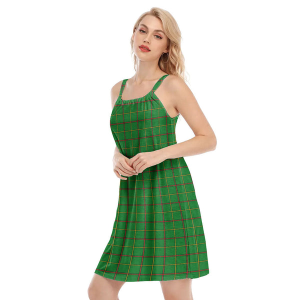 Tribe of Mar Tartan Plaid O-neck Cami Dress