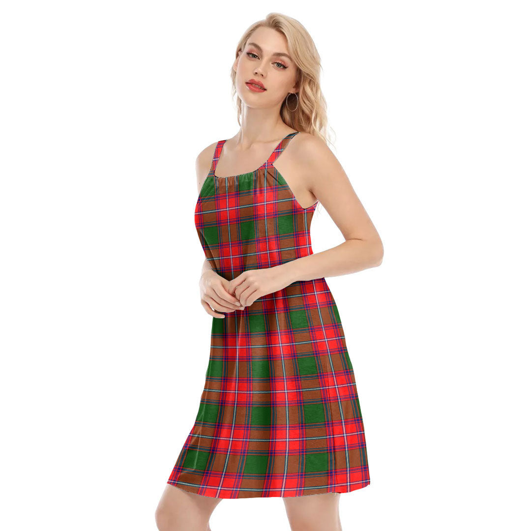 Rattray Modern Tartan Plaid O-neck Cami Dress