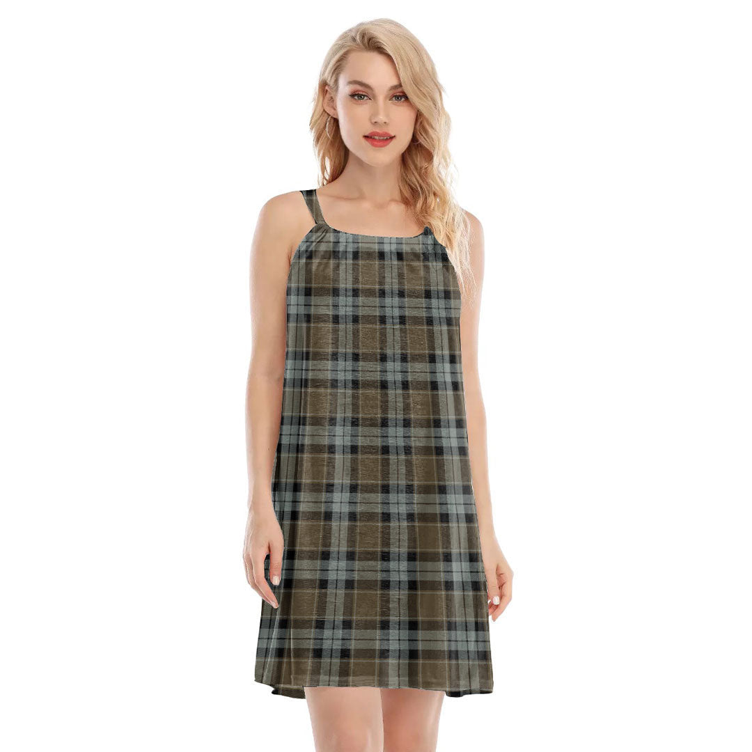 Graham of Menteith Weathered Tartan Plaid O-neck Cami Dress