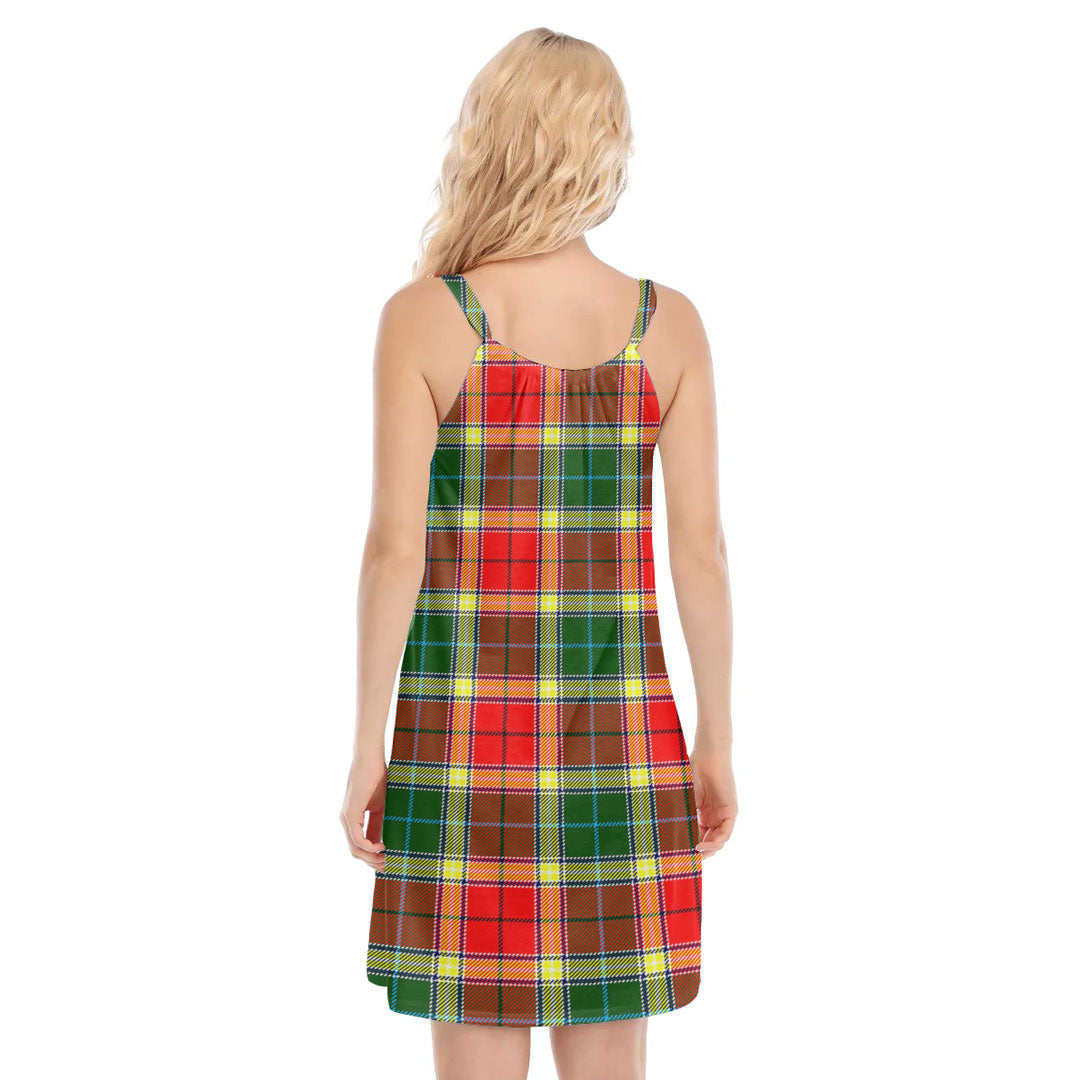 Gibbs Tartan Plaid O-neck Cami Dress