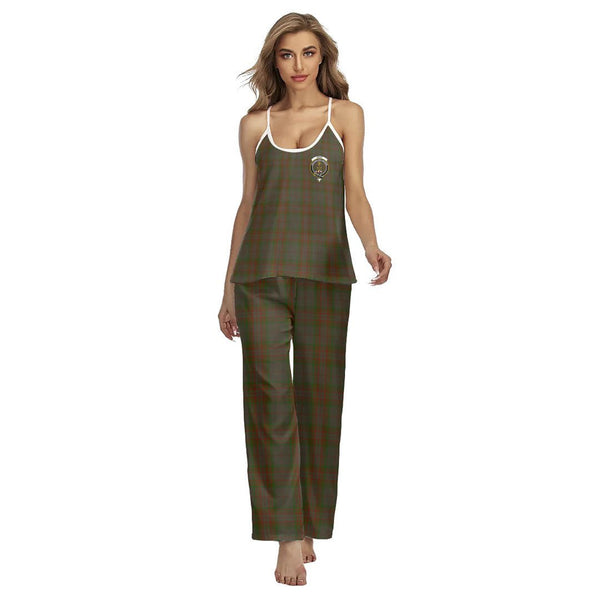 Gray Tartan Crest Cami Pajamas Sets