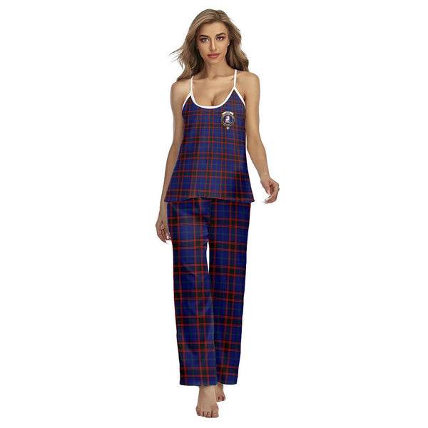 Home Modern Tartan Crest Cami Pajamas Sets