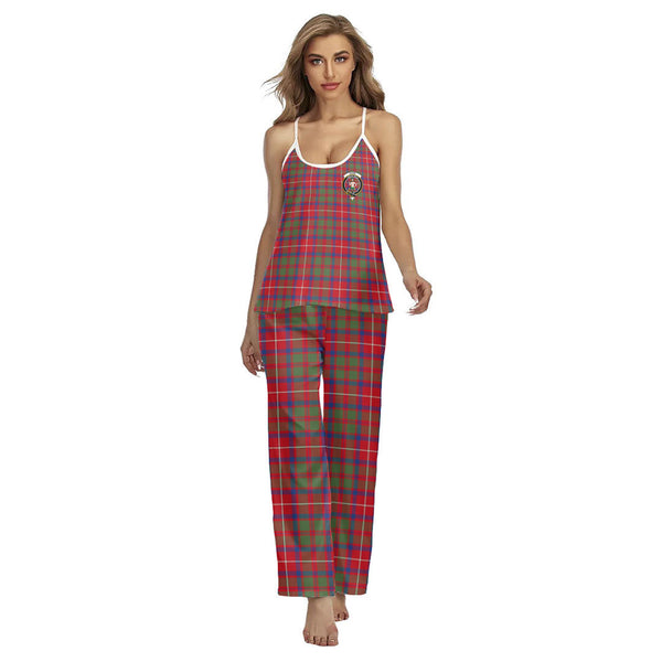 Shaw Red Modern Tartan Crest Cami Pajamas Sets