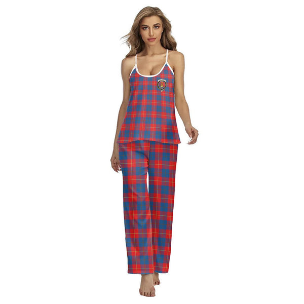 Galloway Red Tartan Crest Cami Pajamas Sets