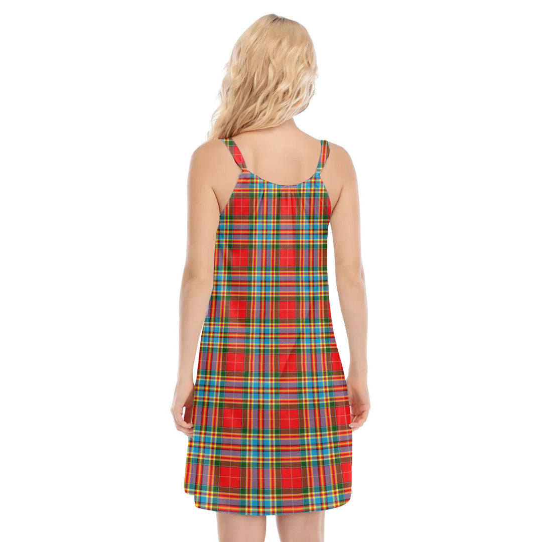 Chattan Tartan Plaid O-neck Cami Dress