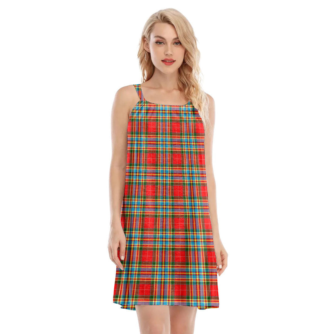 Chattan Tartan Plaid O-neck Cami Dress