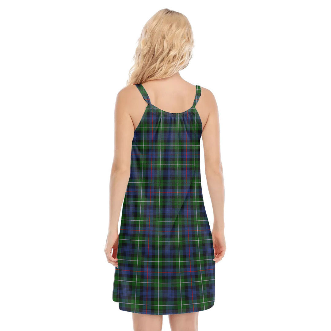 MacKenzie Modern Tartan Plaid O-neck Cami Dress