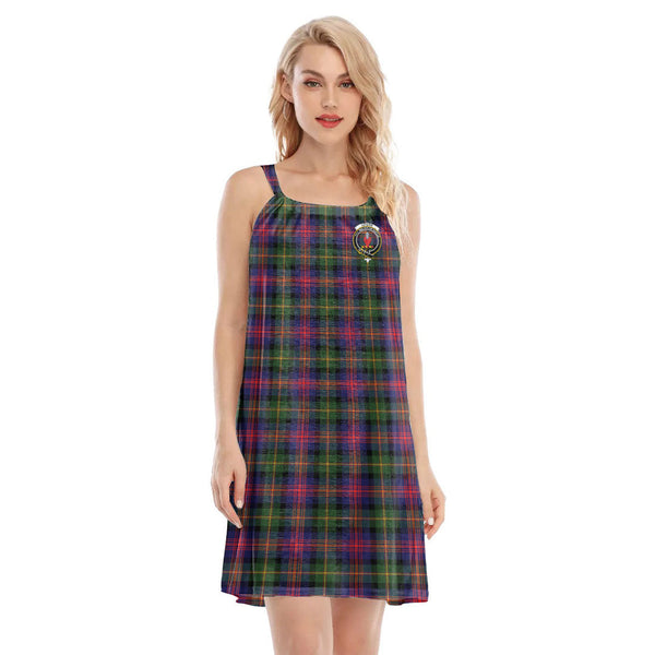 Logan Modern Tartan Crest O-neck Cami Dress