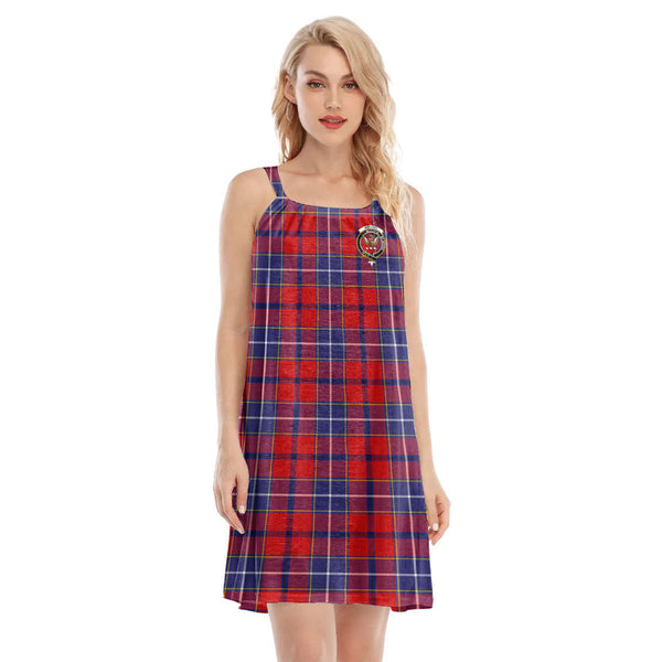 Wishart Dress Tartan Crest O-neck Cami Dress