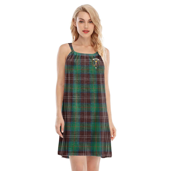 Chisholm Hunting Ancient Tartan Crest O-neck Cami Dress