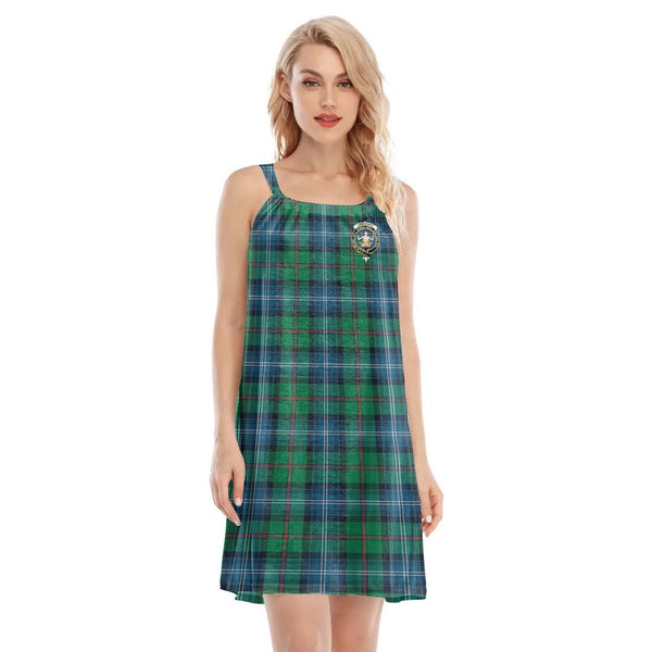 Urquhart Ancient Tartan Crest O-neck Cami Dress