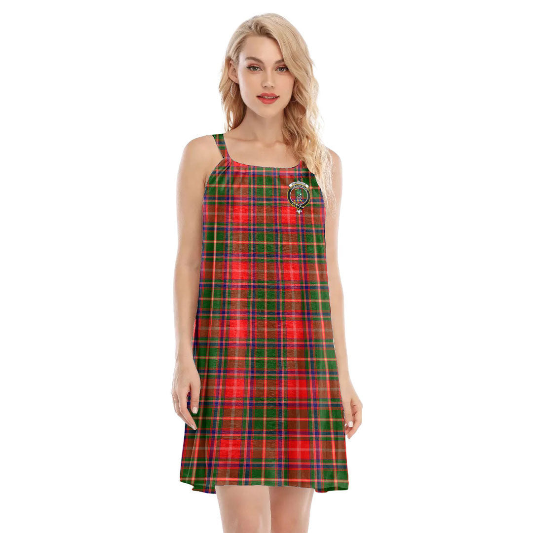 Somerville Modern Tartan Crest O-neck Cami Dress