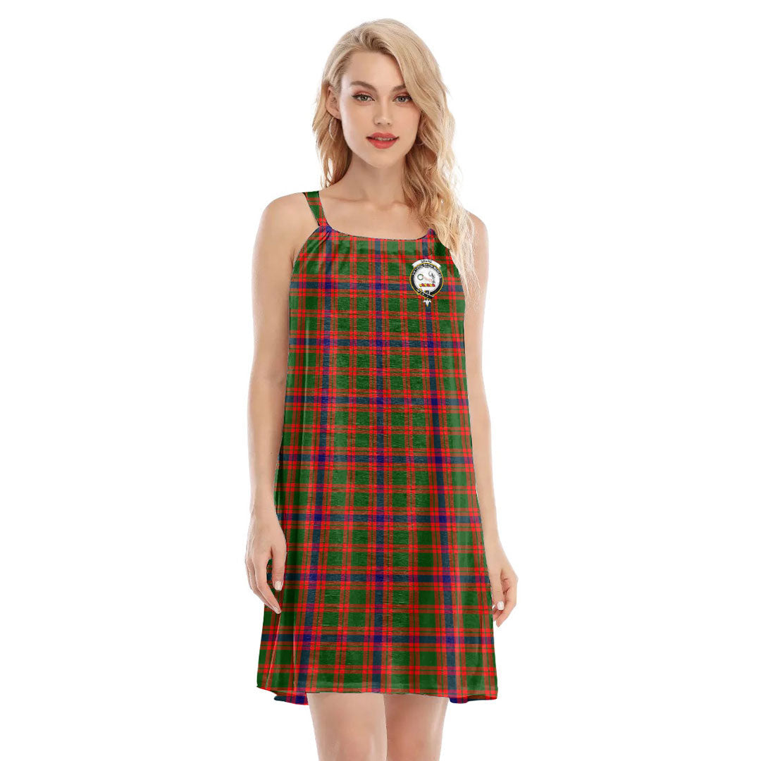 Skene Modern Tartan Crest O-neck Cami Dress