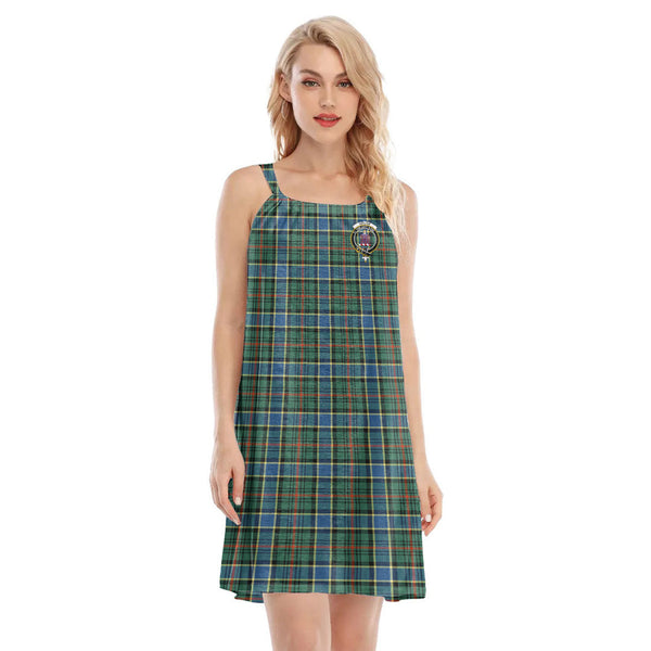 Ogilvie Hunting Ancient Tartan Crest O-neck Cami Dress