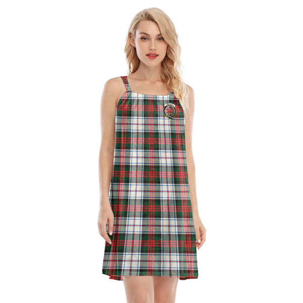 MacDuff Dress Modern Tartan Crest O-neck Cami Dress