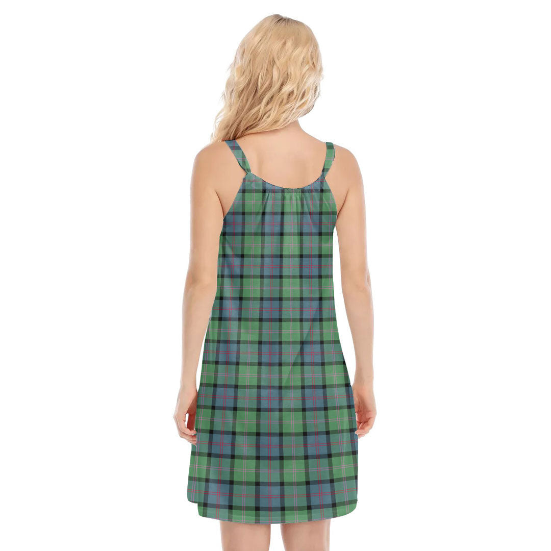 MacThomas Ancient Tartan Plaid O-neck Cami Dress