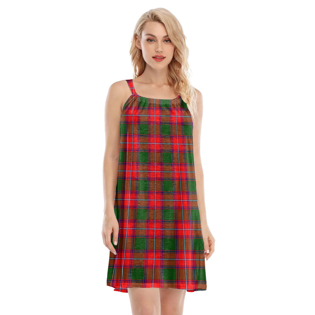 Rattray Modern Tartan Plaid O-neck Cami Dress